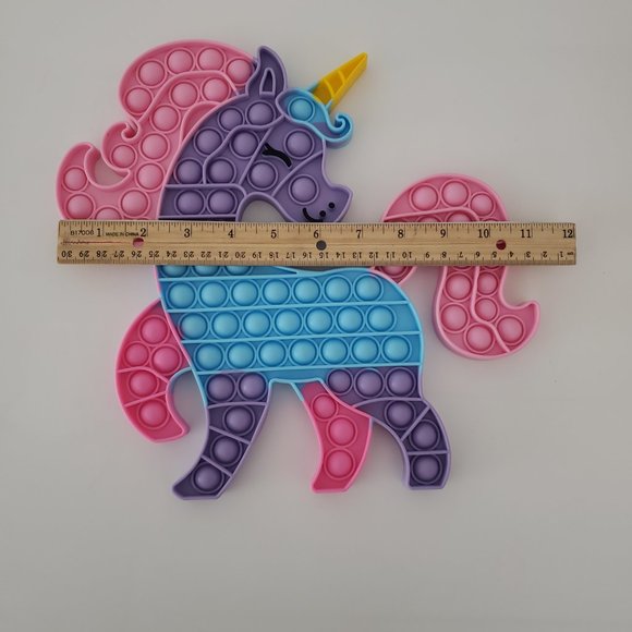 Large Unicorn Push Pop Bubble Fidget Toy - Picture 3 of 5